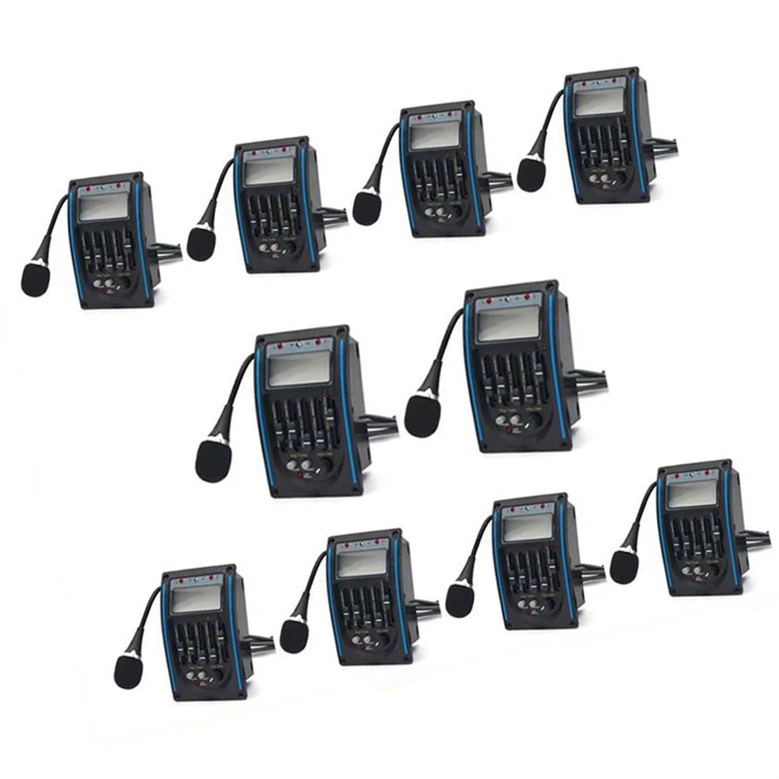 10 Set 5 Bande Chitarra Acustica EQ Preamplificatore 5 Bande EQ Equalizzatore Pickup Accordatore LCD Con Microfono Pezzi di ricambio per pickup per chitarra acustica