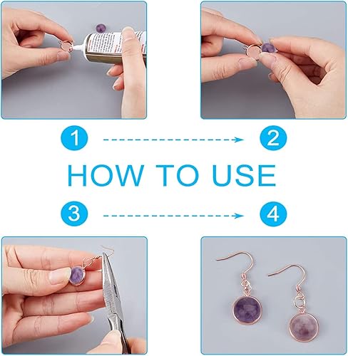 Miniatura 4 de SUPERFINDINGS 40 piezas de cabujones de piedra de amatista natural, 4 tamaños, piedras preciosas semicirculares redondas con parte trasera plana,