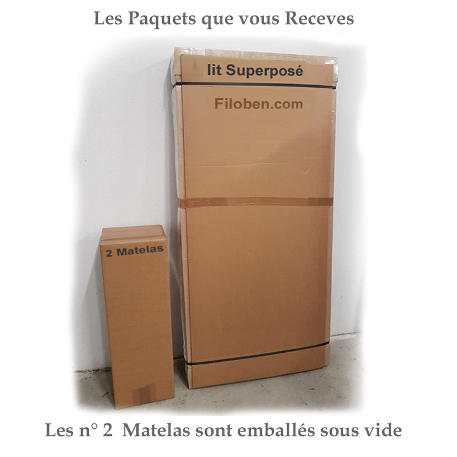 Litera Metálica Doble con Somieres Medida 80x190 cm Blanco + 2 Colchones de Oferta