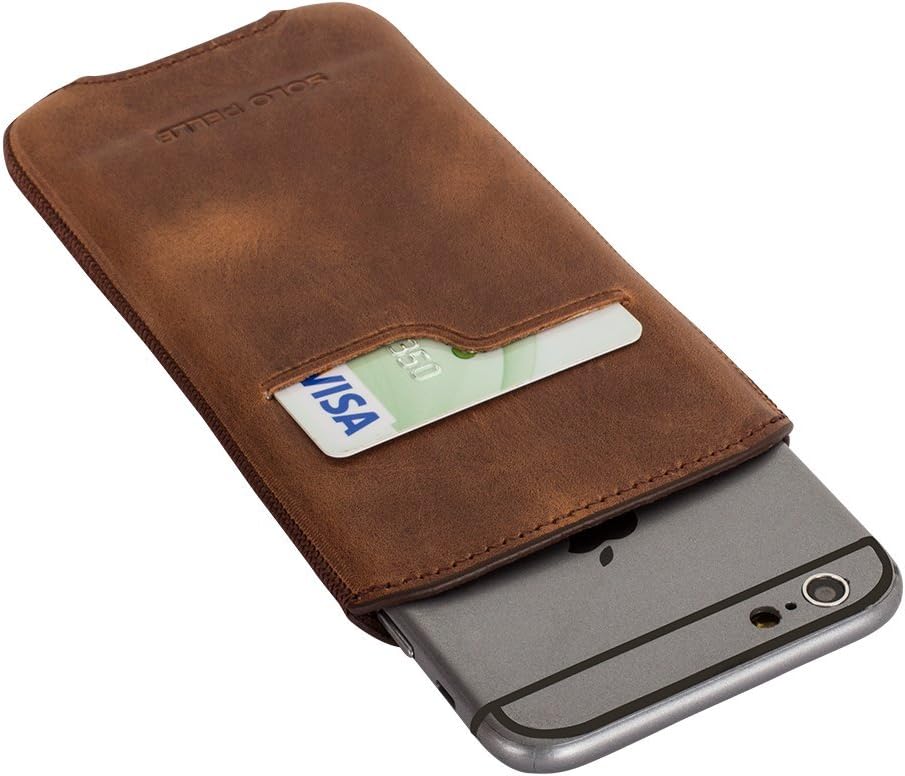 Solo Pelle iPhone 6/6S and iPhone 7 leather case / Sleeve "Leon" genuine leather with business card compartment. Premium accessory for the original Apple iPhone 6/6S/7 (Vintage Brown)