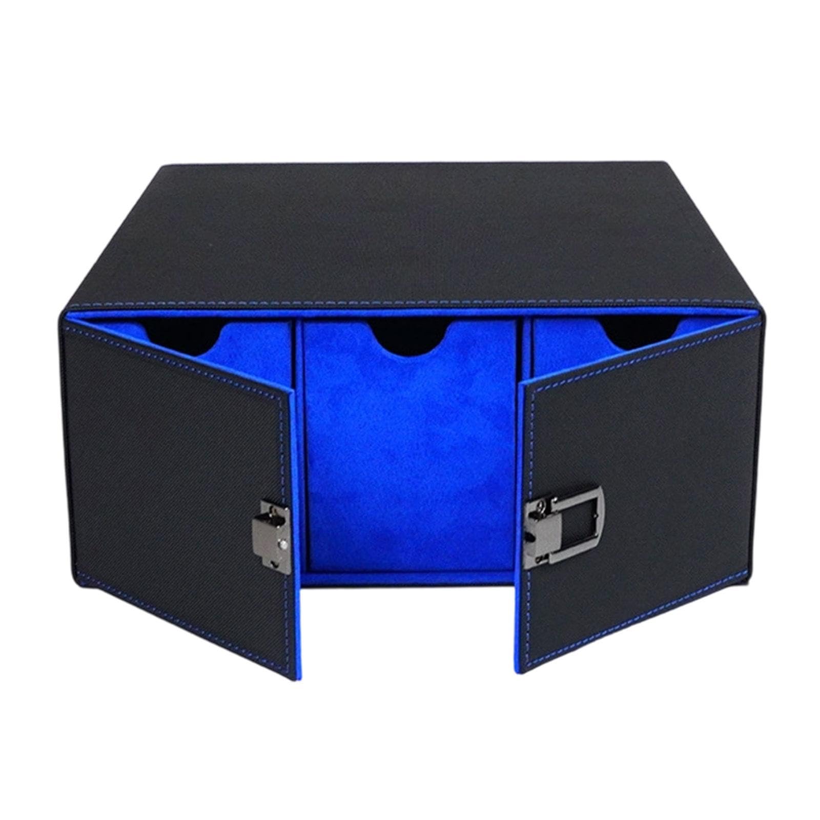Étui pour Jeu de Cartes à Collectionner avec 3 Séparateurs, Organisateur de Présentation Pratique En Similicuir, étui de Rangement pour, Bleu
