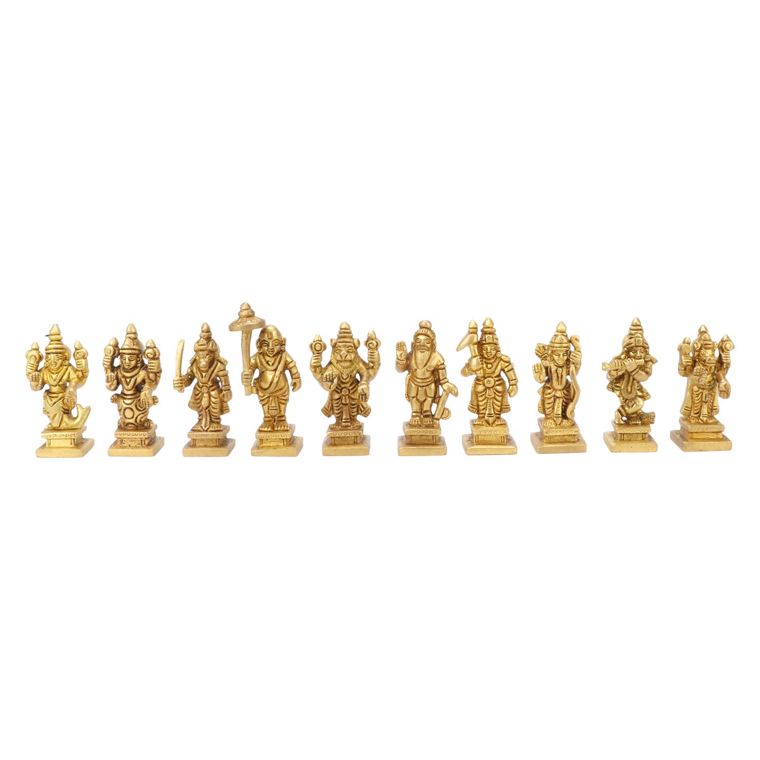 Buy Kartique Dasavatharam of Lord Vishnu Statues in Brass Ten