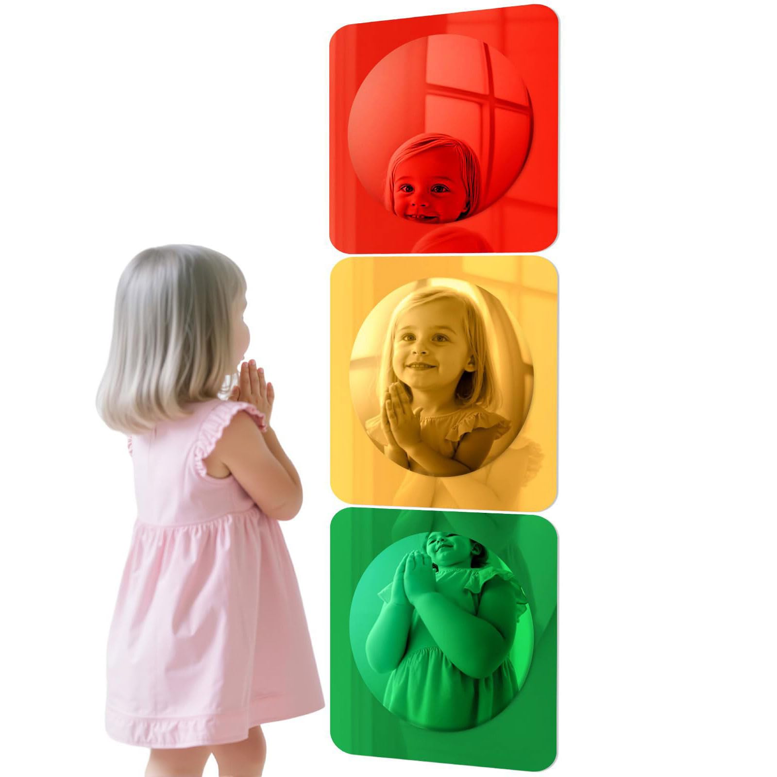 PURPLELILY 3Pcs Sensory Bubble Reflectors Stimulating Cognitive Growth & Spatial Awareness in Children Child Perceptual Dolls Bubble Reflectors