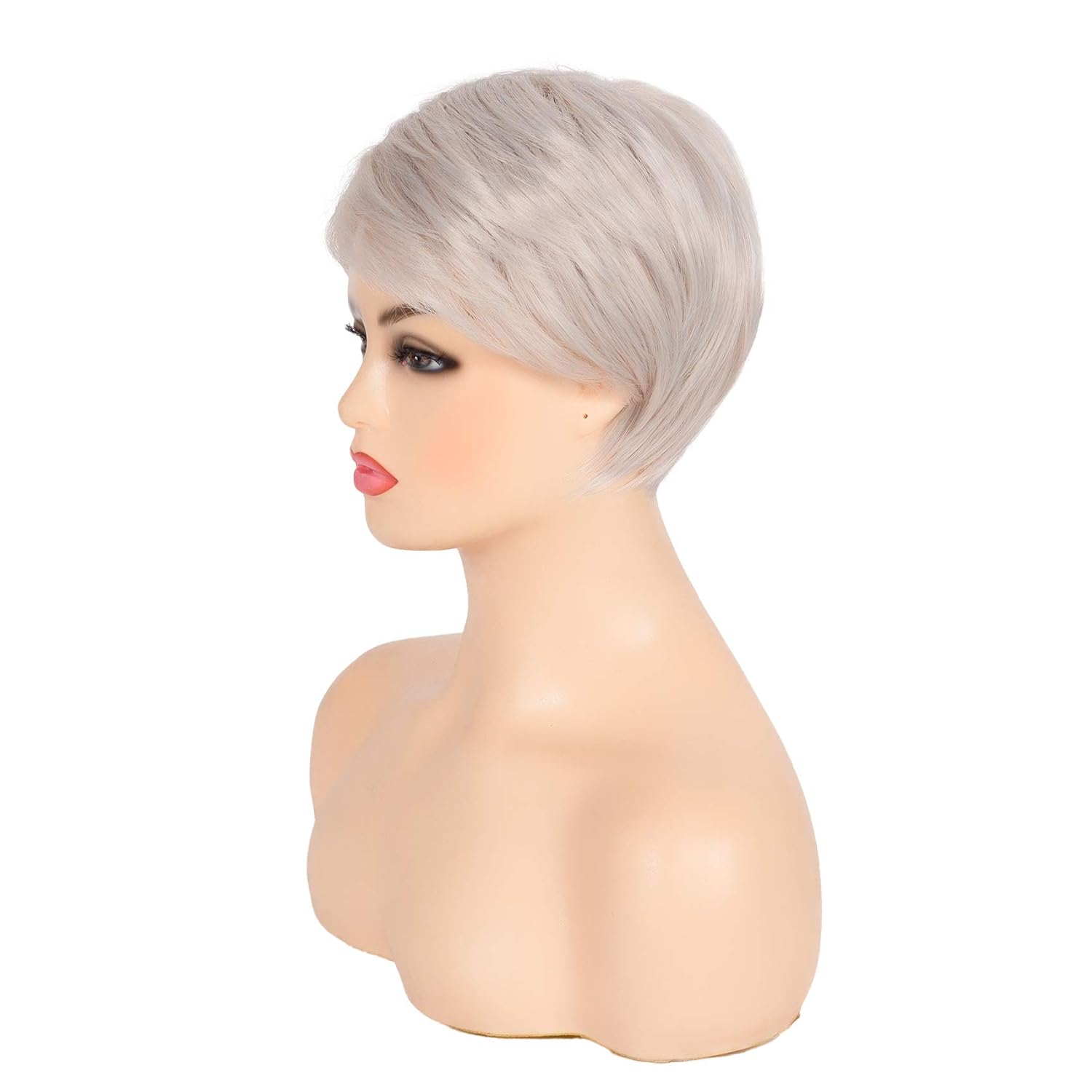 Swiking Short Pixie Cut Blonde Mix Grey Wigs for White Women Fluffy Synthetic Hair Women's Wig Heat Resistant Daily Halloween Party Full Wig - Image 3