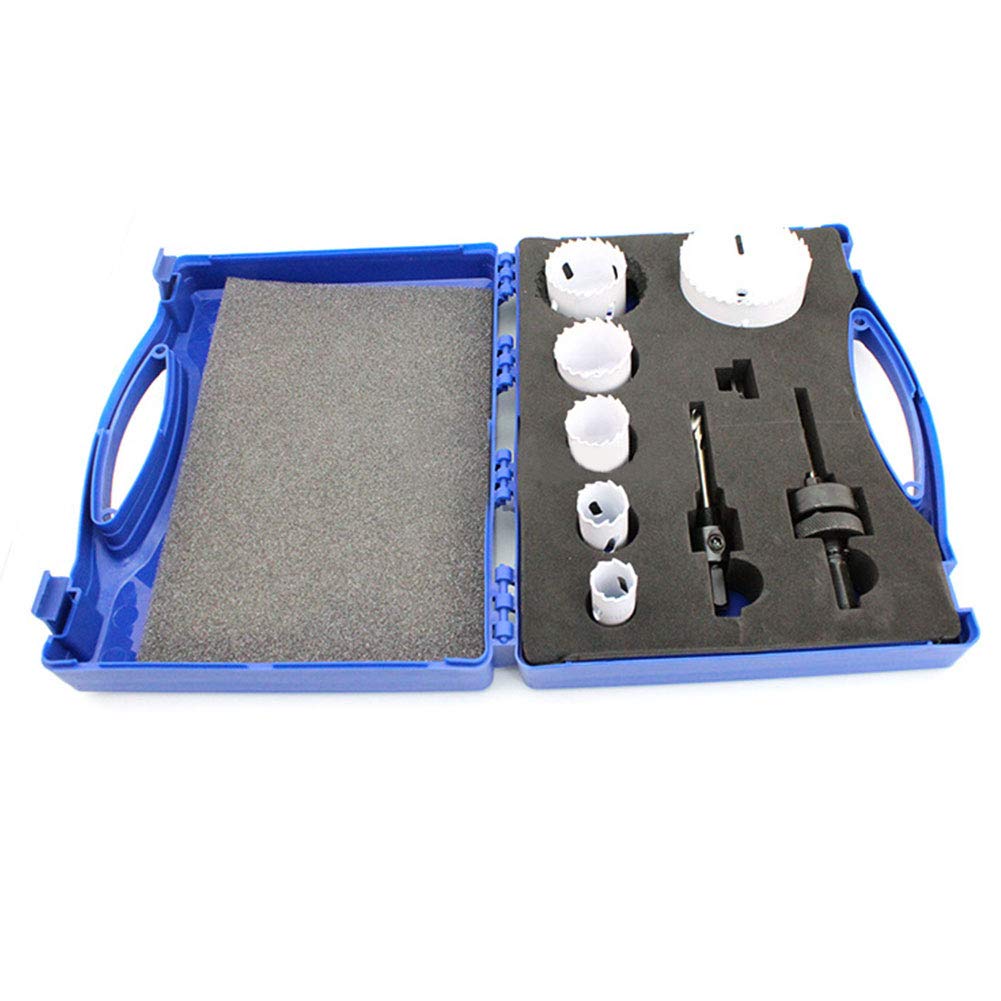 Kit sega a tazza, M42 18 pezzi trapano circolare circolare in metallo per taglio adattatore per albero in acciaio ad alta velocità, sega a tazza bimetallica HSS 22/29/35/44/57/68 mm per legno