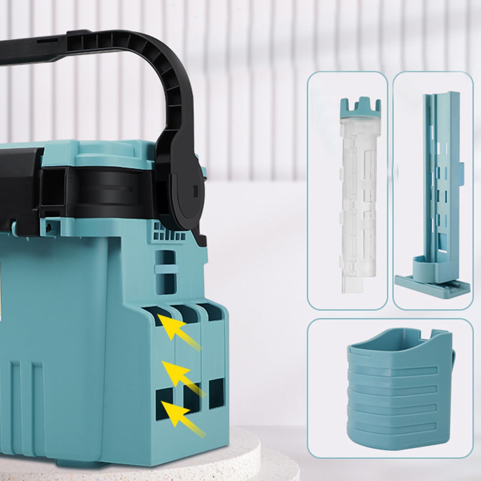 Cassetta per Esche Multiuso, Scatola per Pesca in Plastica di Grande Capacità, Valigetta Accessori con Attrezzatura da Pesca (Anti-esplosione, Blu)