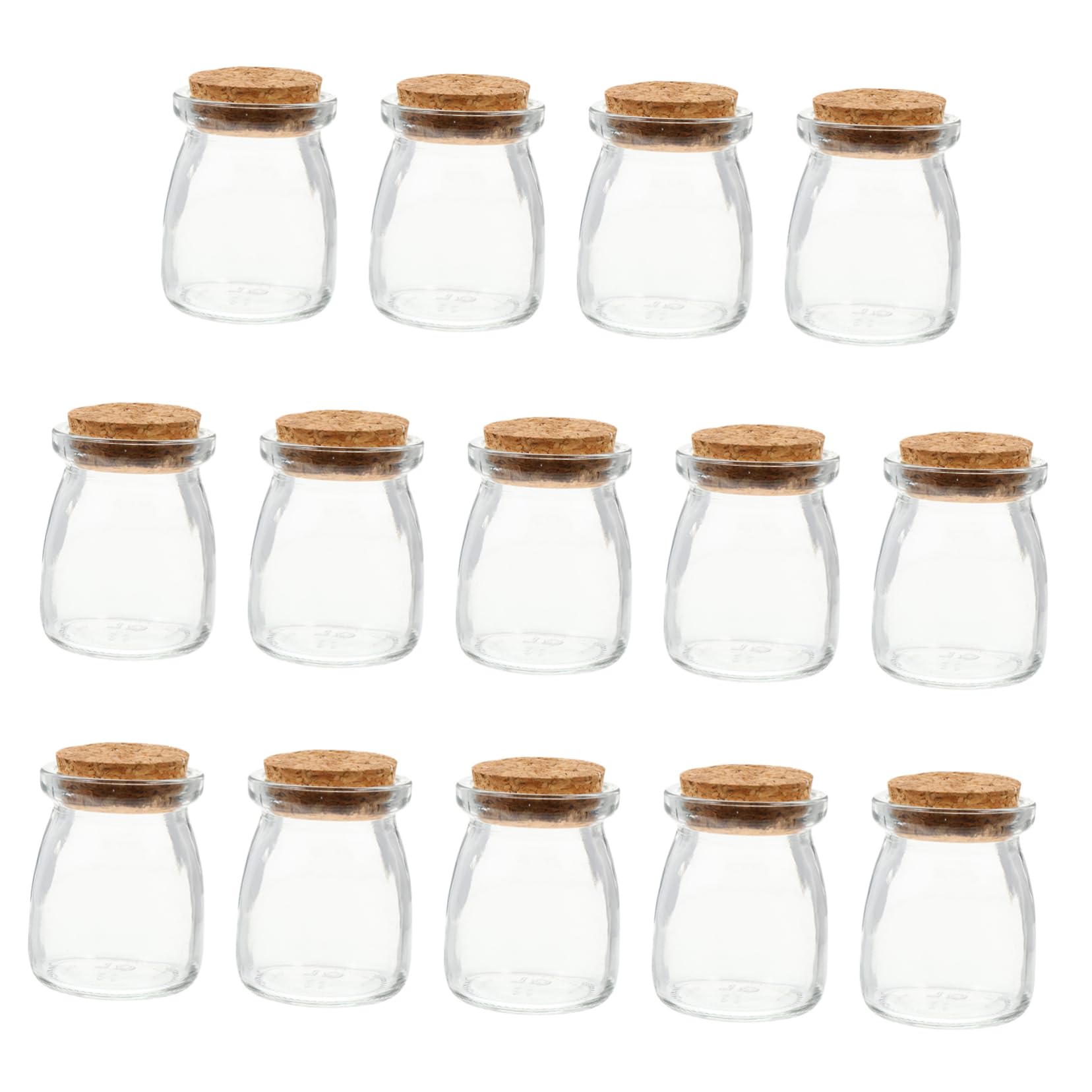 ABOOFAN Set Di 16 Bottiglie Di Per Caramelle Da 100 Ml Con Coperchi in Legno Bottiglie Dei Desideri Barattoli Di Stoccaggio Multiuso Per Budino E Colori Assortiti