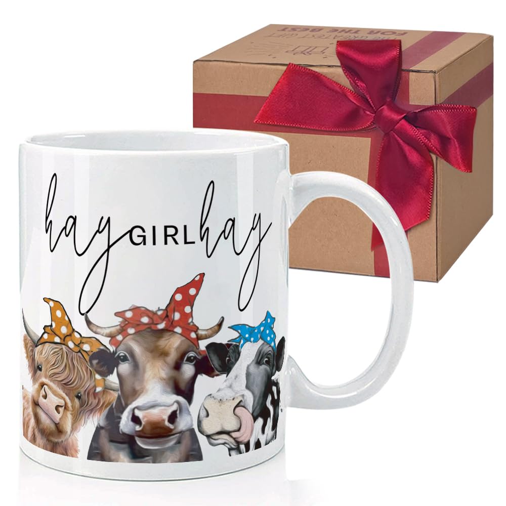 HIWERAN Funny Cow Mug Gifts for Cow Lover Cow ...