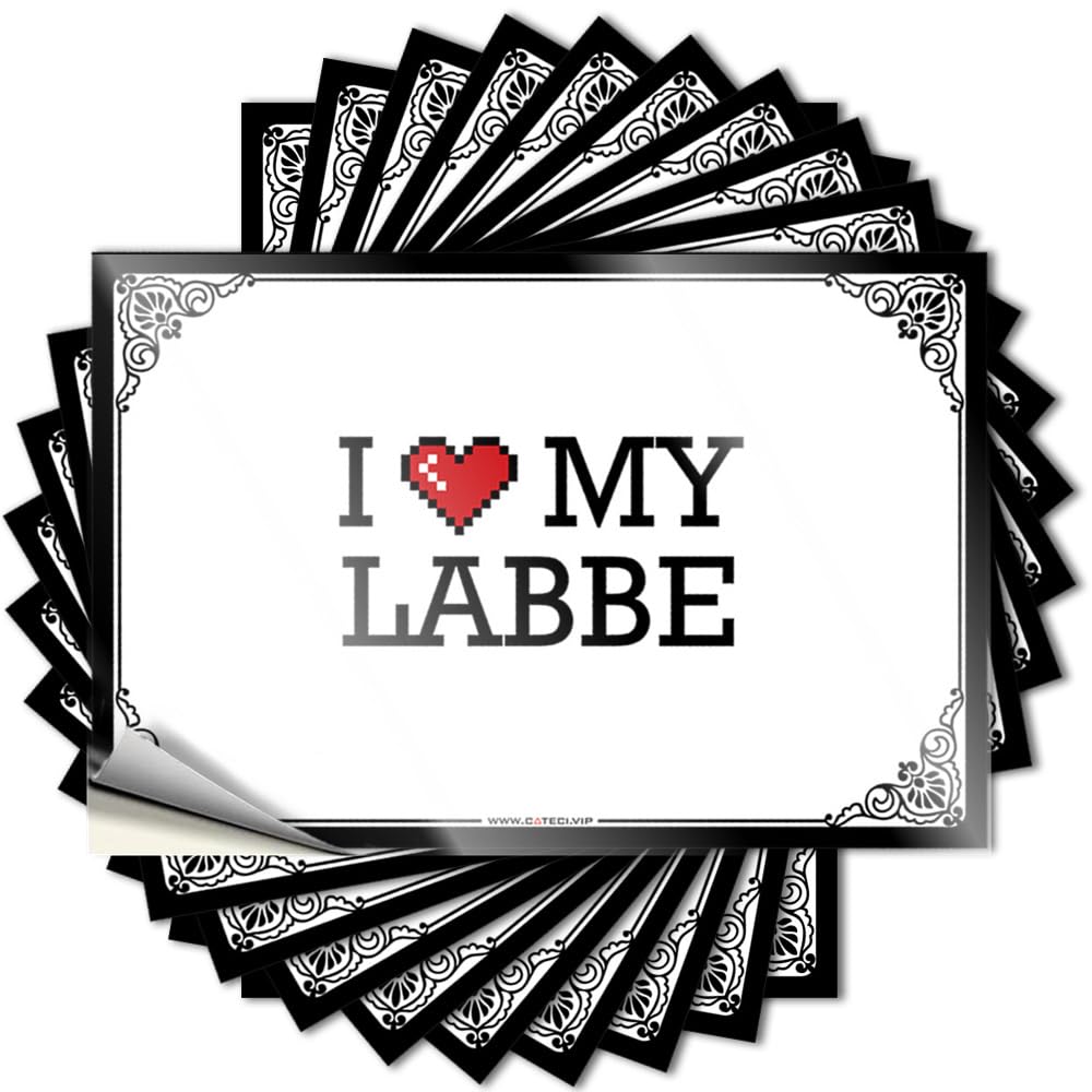 Fzfn Boys Colour Sticker Inspirational, Coffee Helmet I Love My Labbe | (12X18cm)