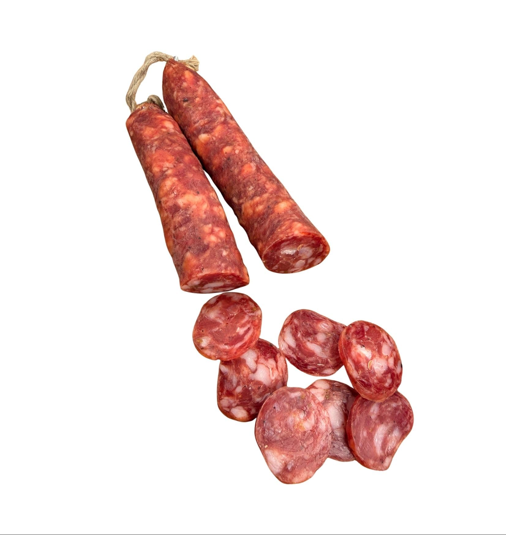 Machegusto!® Saucisse Douce 300g – Charcuterie Italienne Artisanale – Saveur Délicate et Authentique – Affinage Traditionnel – Idéale pour Apéritifs et Recettes Italiennes