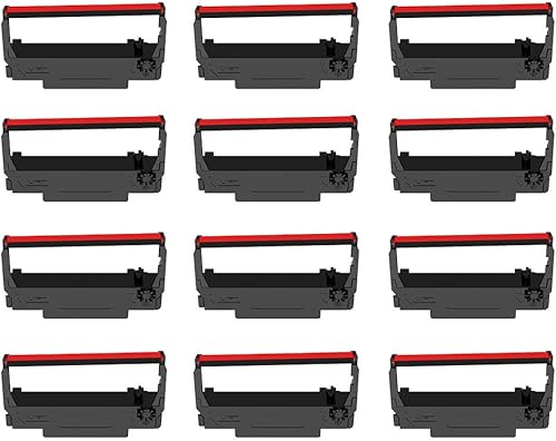 ERC30 ERC-30 ERC 30 34 38 B/R - Cinta de tinta compatible con caja registradora ERC38 NK506 TM-U220 M188B, BTP-M300, GRC-220BR SBR-275 (negro y rojo)