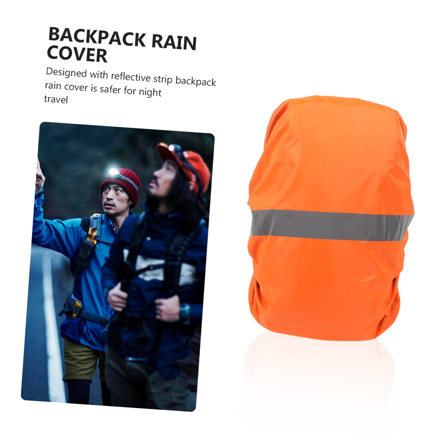 BESPORTBLE 2pcs Backpack Rainproof Cover with Reflective Strip Hiking Camping Biking Sturdy Workmanship