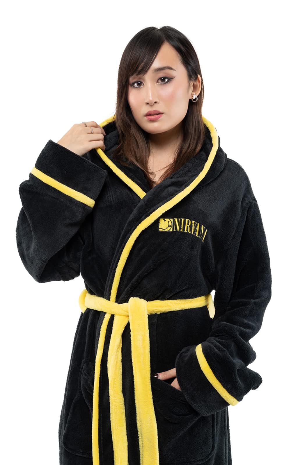 Paradiso Clothing Unisex Yellow Nirvana Grunge Smile Bathrobe - M