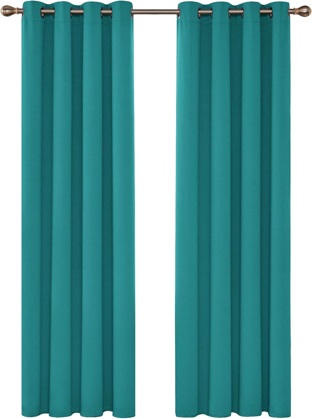 Deconovo Curtains Eyelet Blackout Thermal Insulated Ring Top Blackout Curtains for Livingroom 140x260cm Turquoise 1 Pair