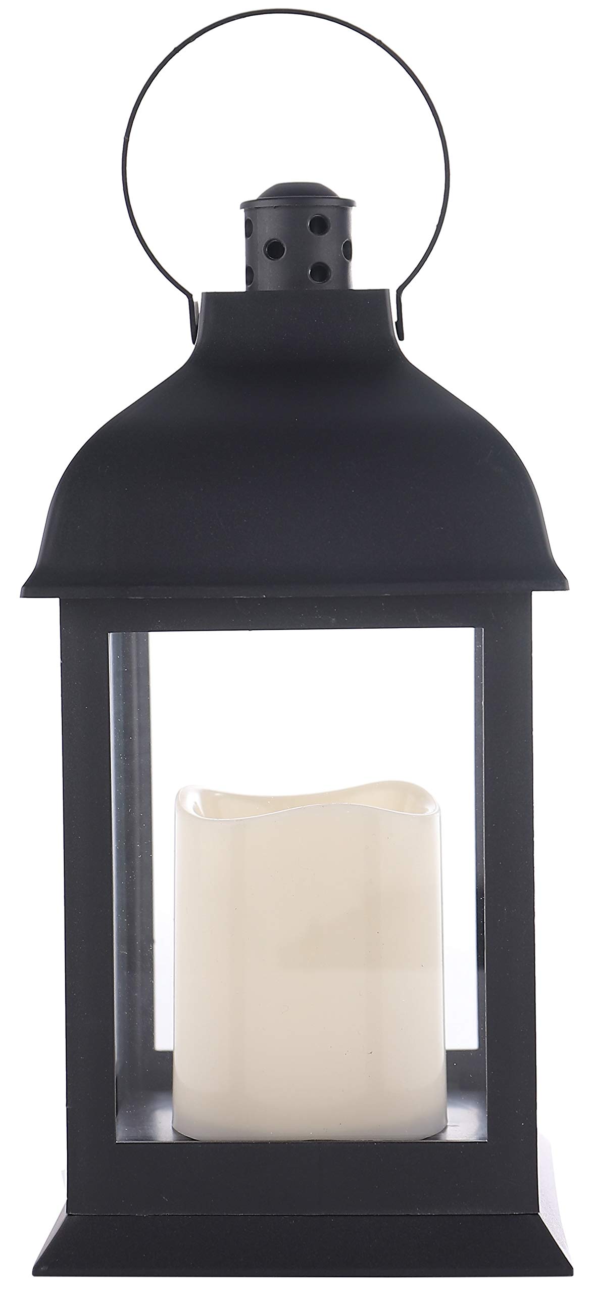 Lámpara de vela eléctrica decorativa rústica de 11" con luz LED para decoración interior y exterior, funciona con pilas, ideal para centros de mesa de boda, jardín y hogar