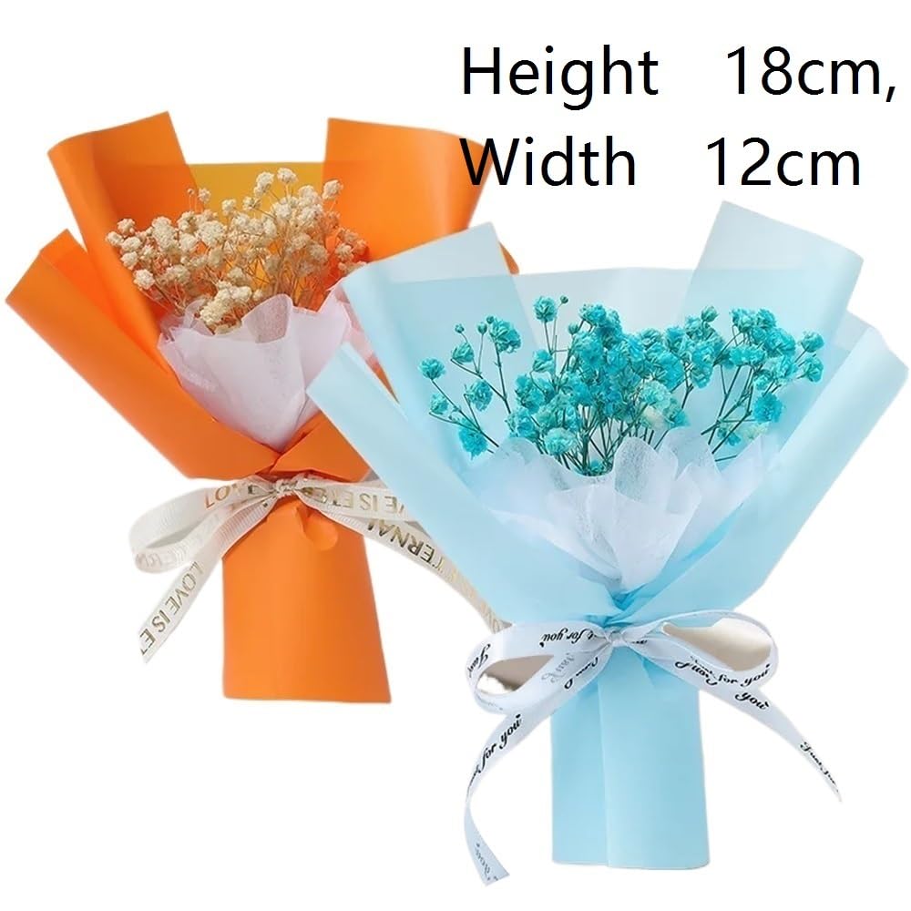 Boîte de 4 Bouquets de Fleurs séchées, Mini Bouquet de Fleurs séchées, Bouquet Miniature rempli d'étoiles Rose Bleu Orange