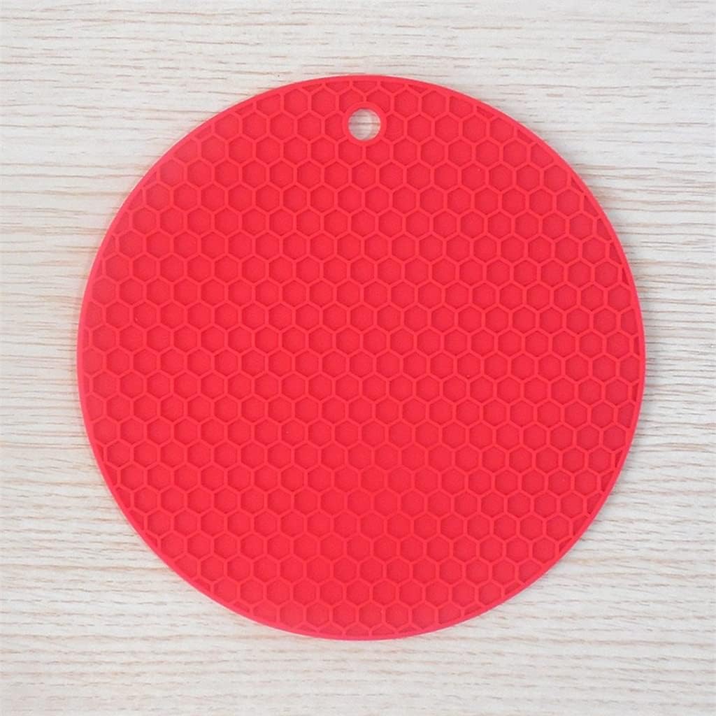 HBJWOV Round Insulating Silicone Mat Anti-Slip Heat Resistant Anti-Scald Honeycomb Microwave Oven Mat(White-Dinosaur Doodle4)