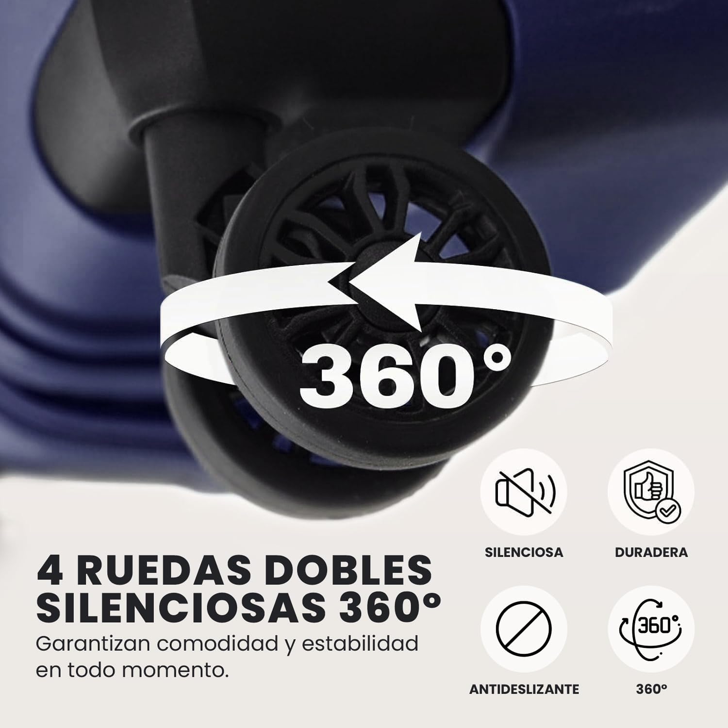 Air Nova - Maleta de Viaje Grande (23Kg) Expandible (76x52x30/33cm), Fabricada en Polipropileno, 4 Ruedas Dobles y Cerradura Combinación TSA. (Grande XL), (115L), (4.5kg), (Azul Marino).