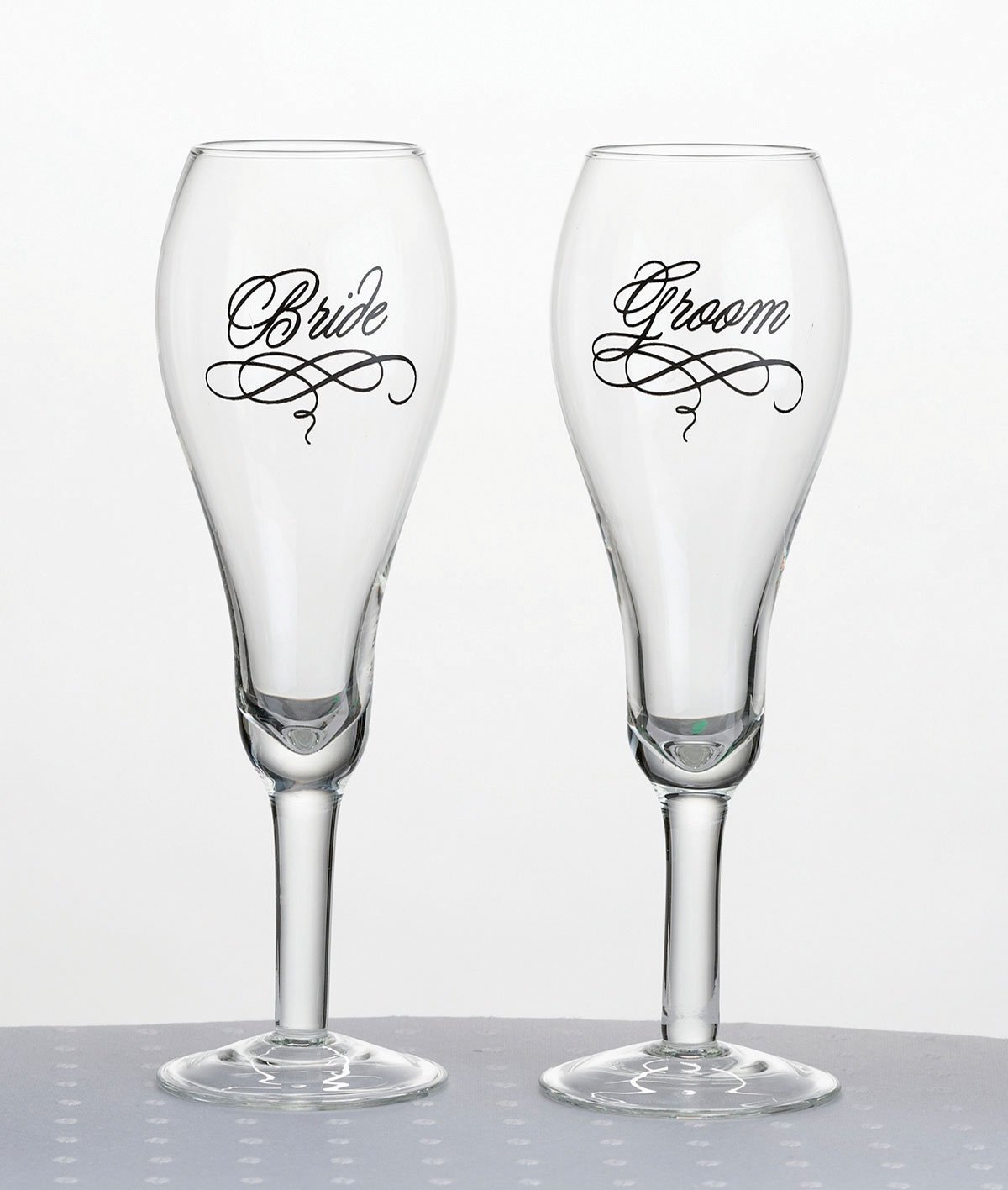 Lillian Rose Bride and Groom Wedding Toasting Glasses, clear (G705)