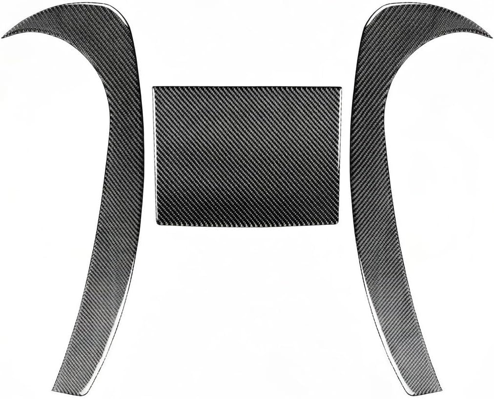 Real Carbon Fiber Interior Decoration Cover Rugged Off-Road Style Self-Adhesive Sticker Trim Compatible with Jeep Wrangler JK 2007-2010 (Dashboard Stickers 3pc)