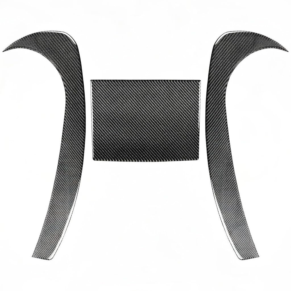 Lot de 3 autocollants de décoration intérieure en fibre de carbone véritable - Style tout-terrain robuste - Compatible avec Jeep Wrangler JK 2007-2010 (autocollants de tableau de bord)