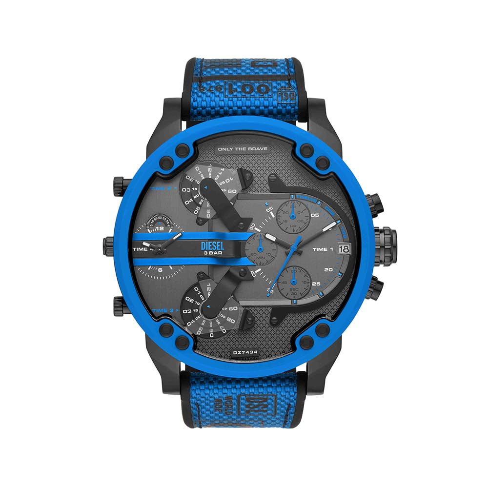 Diesel Mr. orologio daddy orologio da uomo, movimento multifunzionale con cinturino in silicone, acciaio inossidabile o pelle