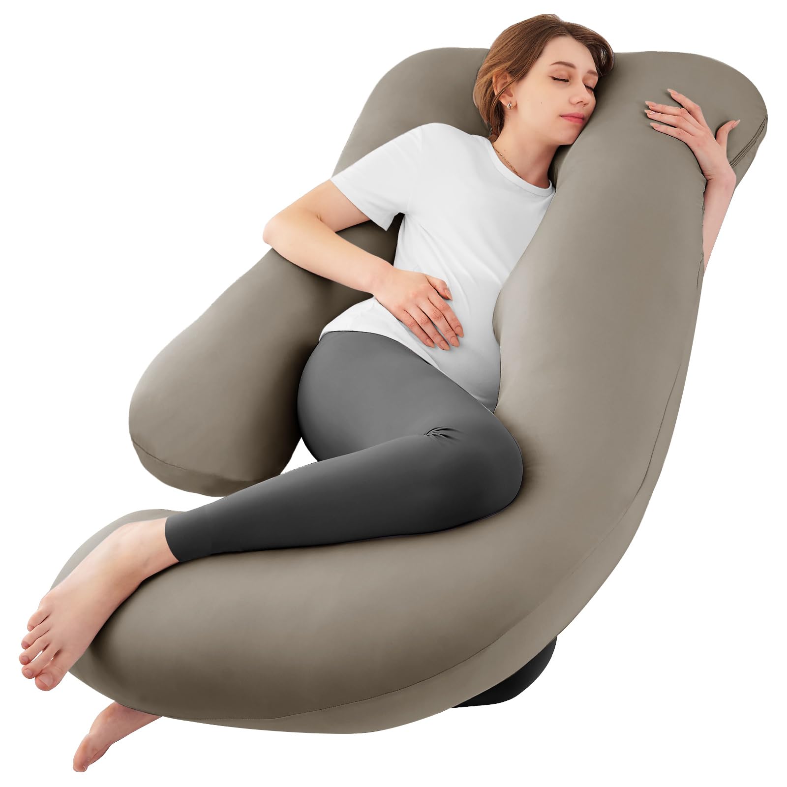 Cooling Pregnancy Pillows for Sleeping, 65'' Full Body Pillow, Linen