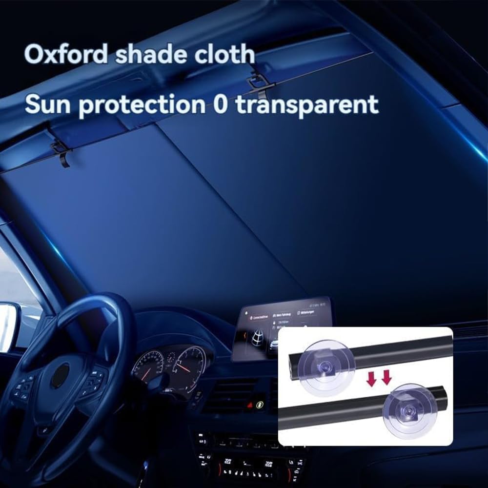 Parasole per auto retrattile automatico, parasole retrattile per parabrezza per auto, tenda parasole per parabrezza retrattile automatico per auto (Un set di +4 lati)