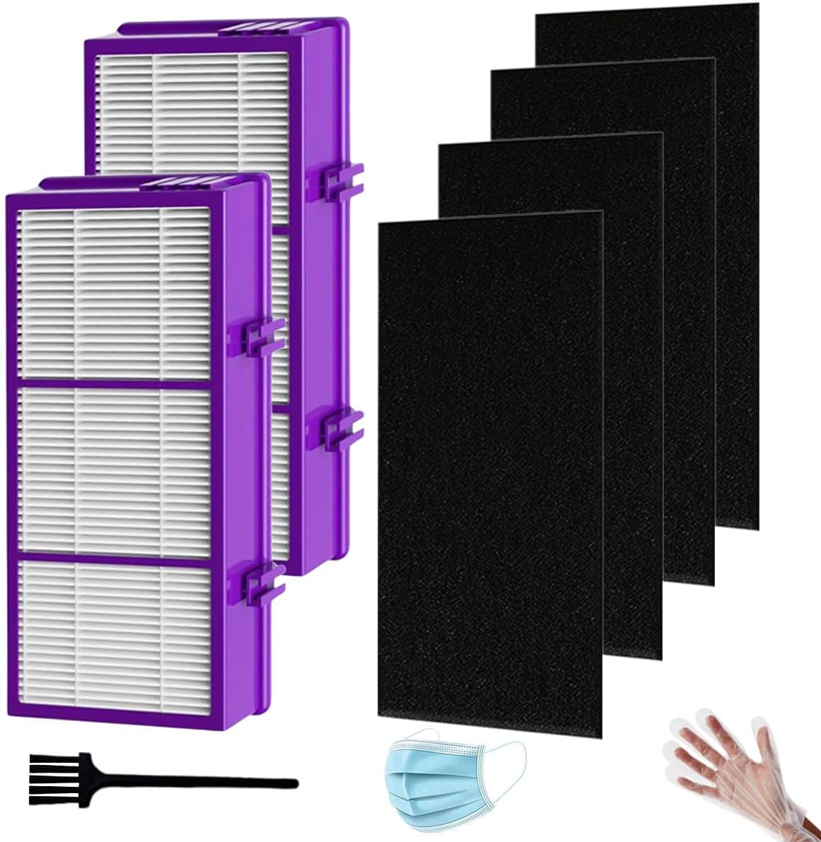 HAPF300AH HEPA Filter Replacement Compatible with Holmes AER1 HAPF300AH-U4R, HAP242-NUC, Bionaire Air Purifier, Includes 2 HEPA Filters + 4 Carbon Pre-Filters