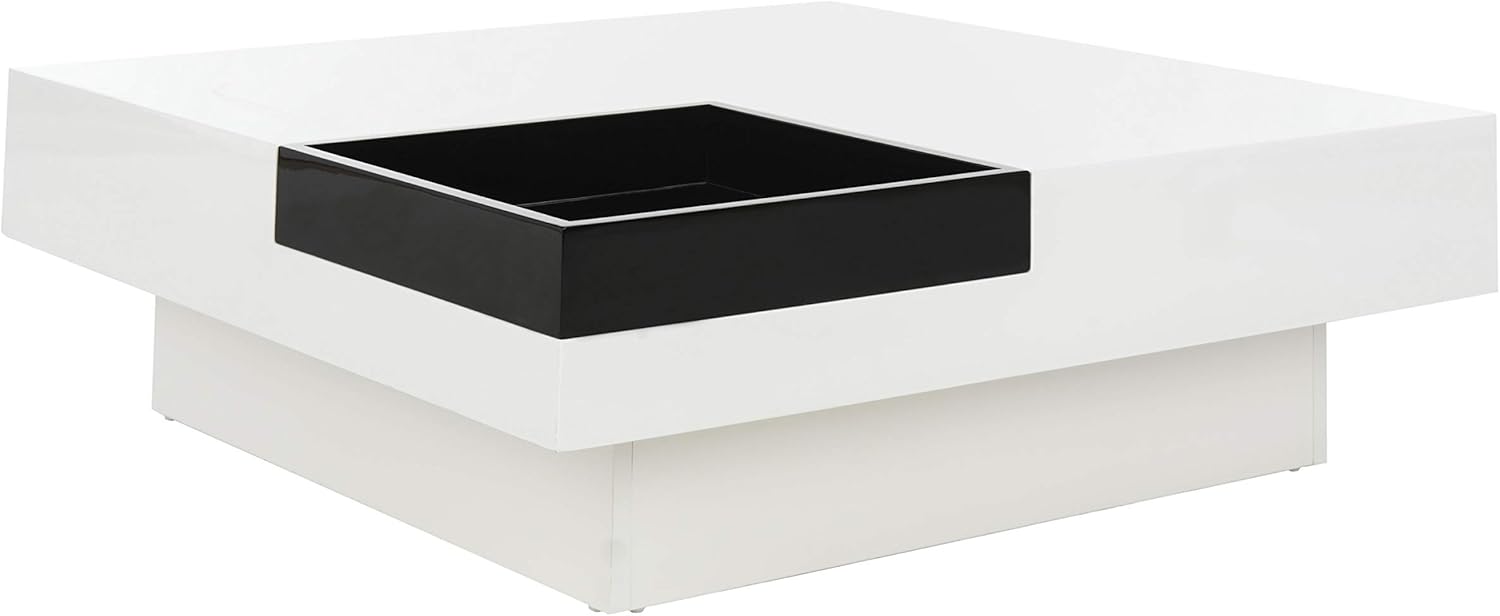 Safavieh Home Collection Wesley Coffee Table, White/Black, 35.4 in x 35.4 in x 11.8 in