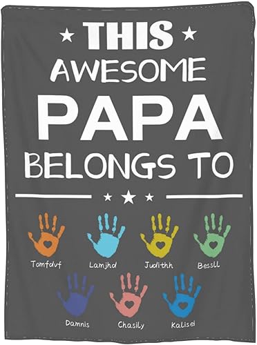 Miniatura 9 de Hooked On Daddy - Manta personalizada con nombres de niños del 1 a 10 años, manta personalizada para papá, manta de viaje de pesca, manta para papá,