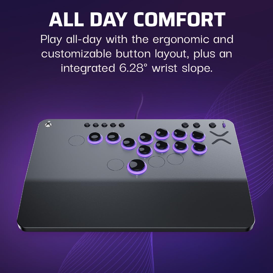 Turtle Beach Victrix Pro KO Leverless Fight Stick - con licenza ufficiale Capcom e PlayStation, compatibile con Xbox Series X e S, con switch RGB hot swappable, design ergonomico