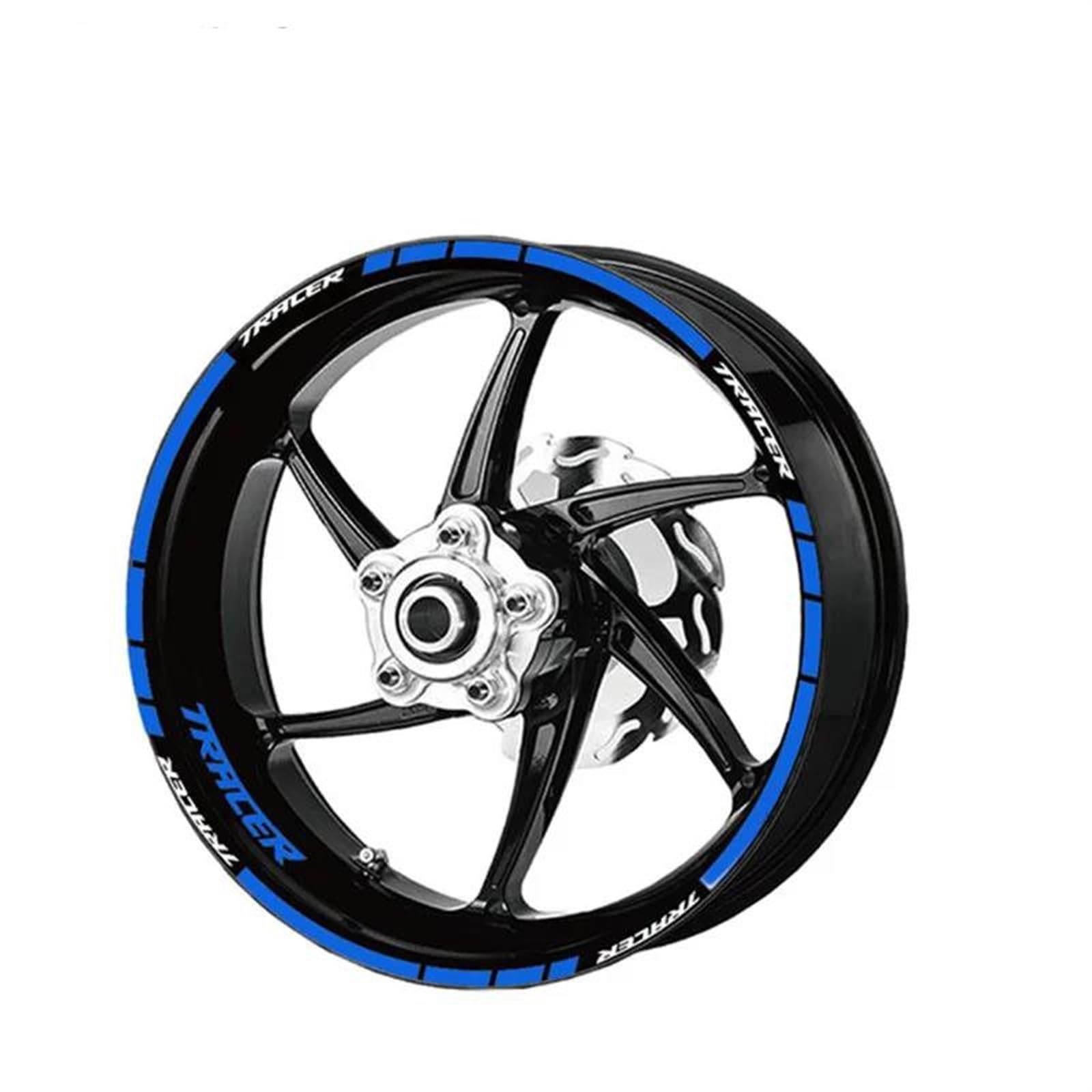 Stickers Motorcycle Wheel Stickers Reflective Rim Motorbike Waterproof Decals for Yamaha for Tracer 700 700GT 900 900GT(Style 1)