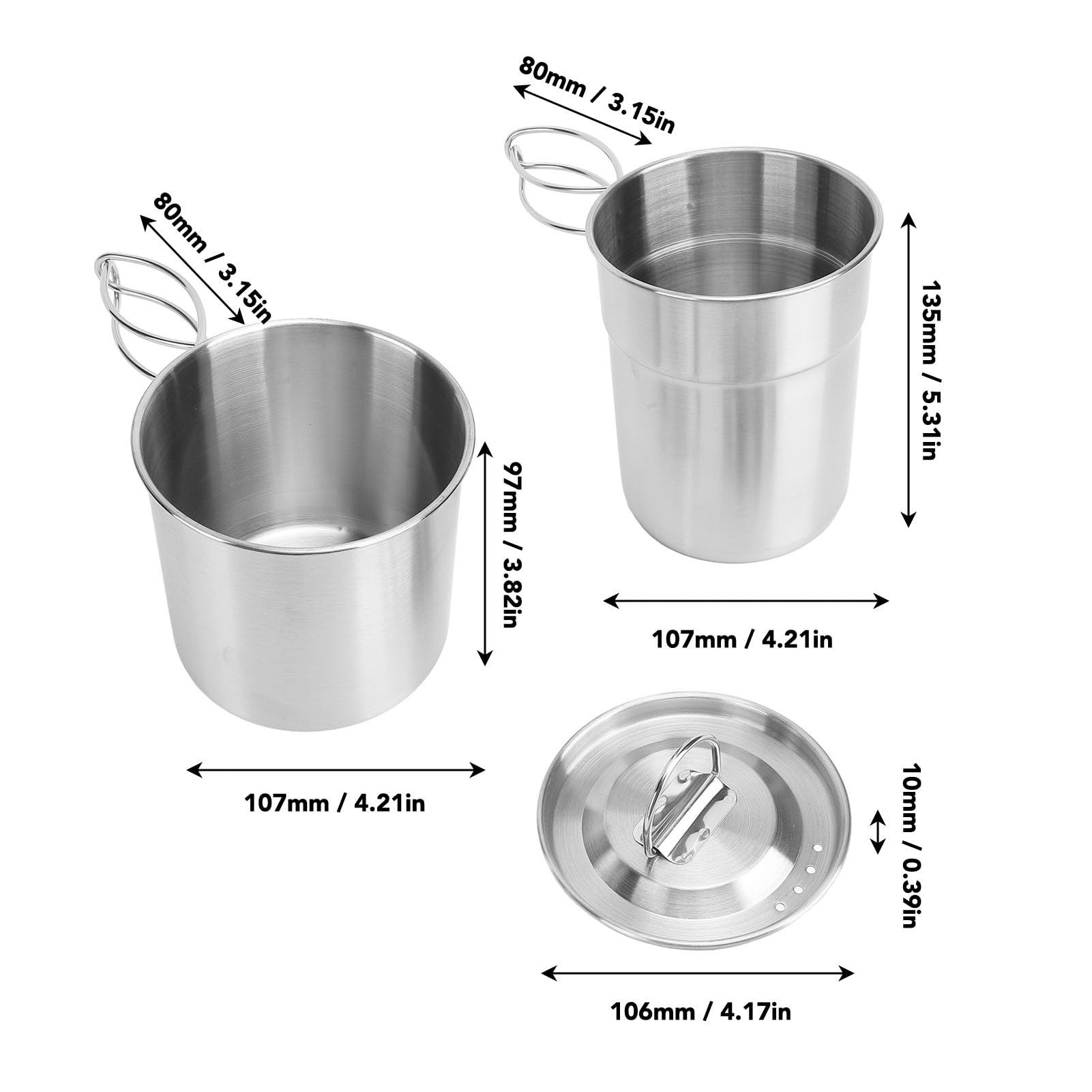 WOHPNLE Foldable Camping Cookware Set, 304 Stainless Steel Outdoor Cooking Set Lightweight Portable Camping Cookware for Hiking, Traveling, And Outdoor Cooking
