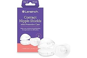 Lansinoh Contact Nipple Shields, Shield 27mm Nipples for More Comfortable Breastfeeding Session (2 Pack)