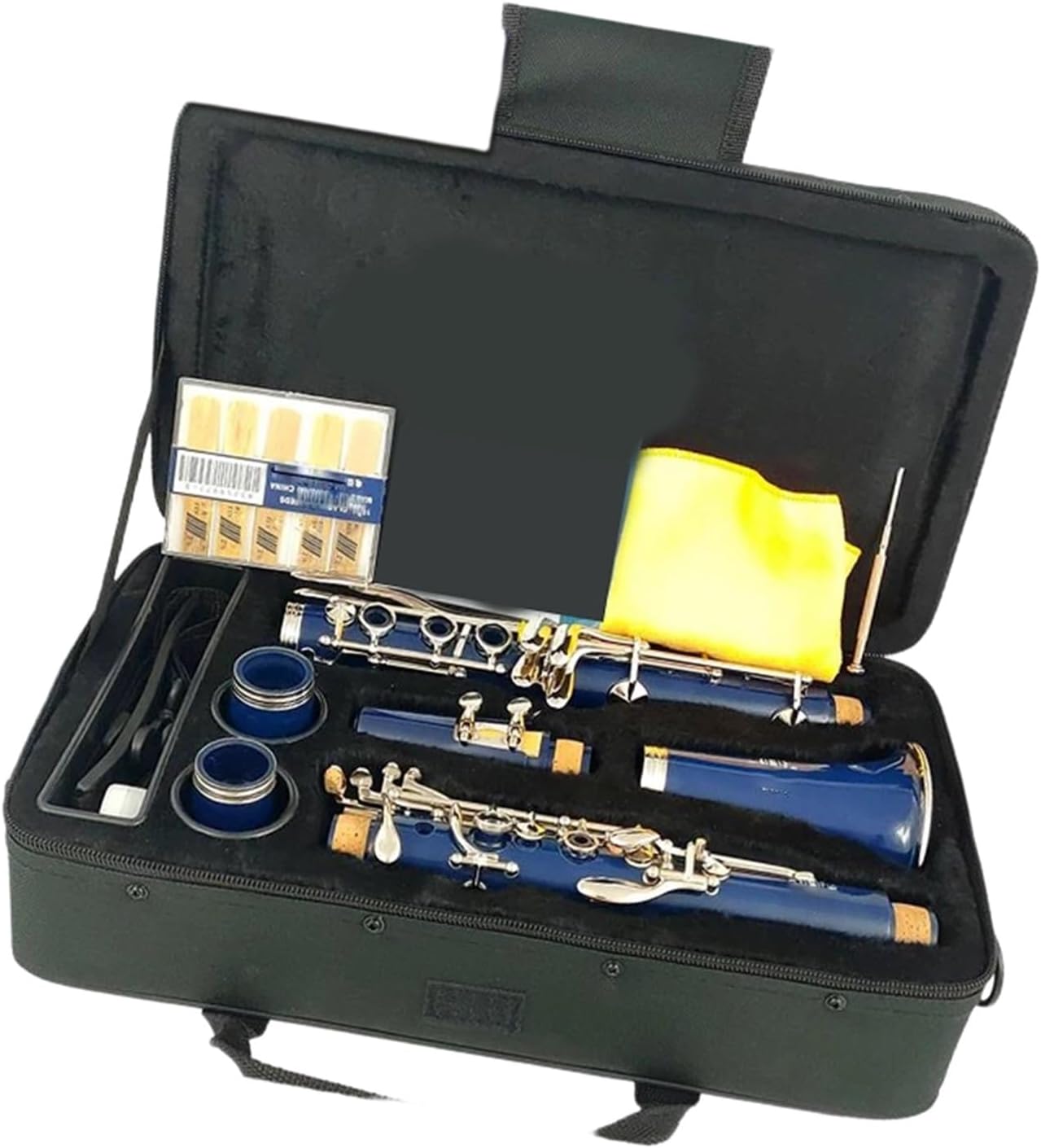 17 Key B Flat Clarinet Blue With Case Clarinet Set