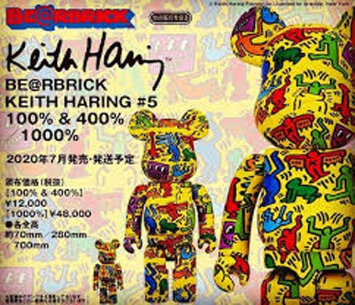 A BATHING APE - BE@RBRICK KEITH HARING #5 100％ &amp; 400％ bearbrick-keith-haring-400-100