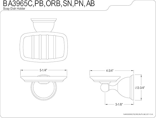 Miniatura 3 de Kingston Brass Jabonera de restauración BA3965C, cromo pulido