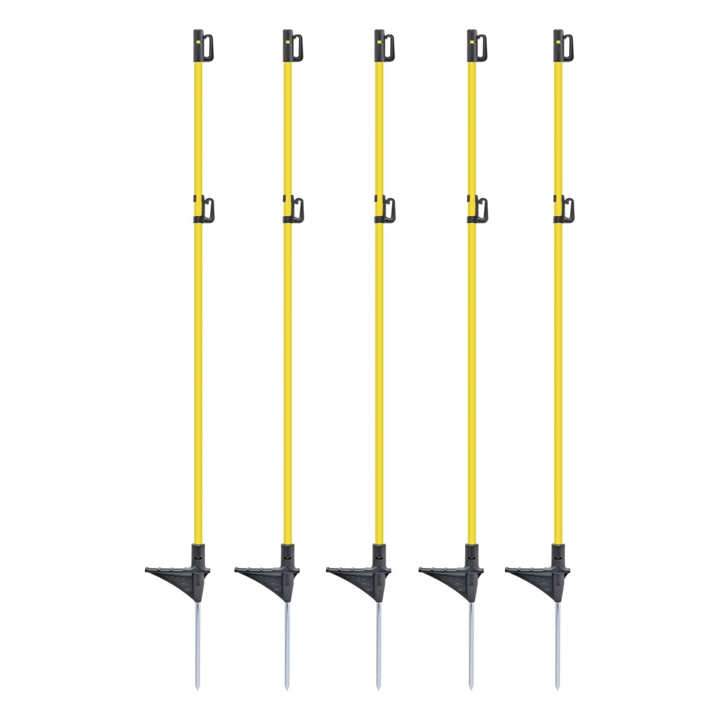 VOSS.farming 40 pz. Pali in Fibra di Vetro, Lunghezza 110 cm, con Punta in Metallo, ovali, per recinzioni elettriche
