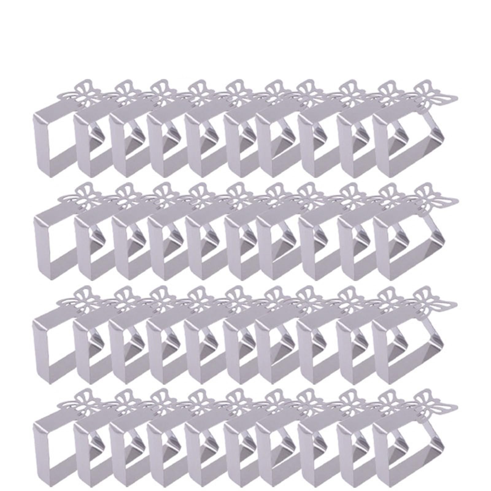 Ferma Tovaglia Supporti in Acciaio Inossidabile Antiscivolo ispessiti for tovaglie for Decorazioni for tavoli da Pranzo for Banchetti da Picnic(Butterfly-40PCS)