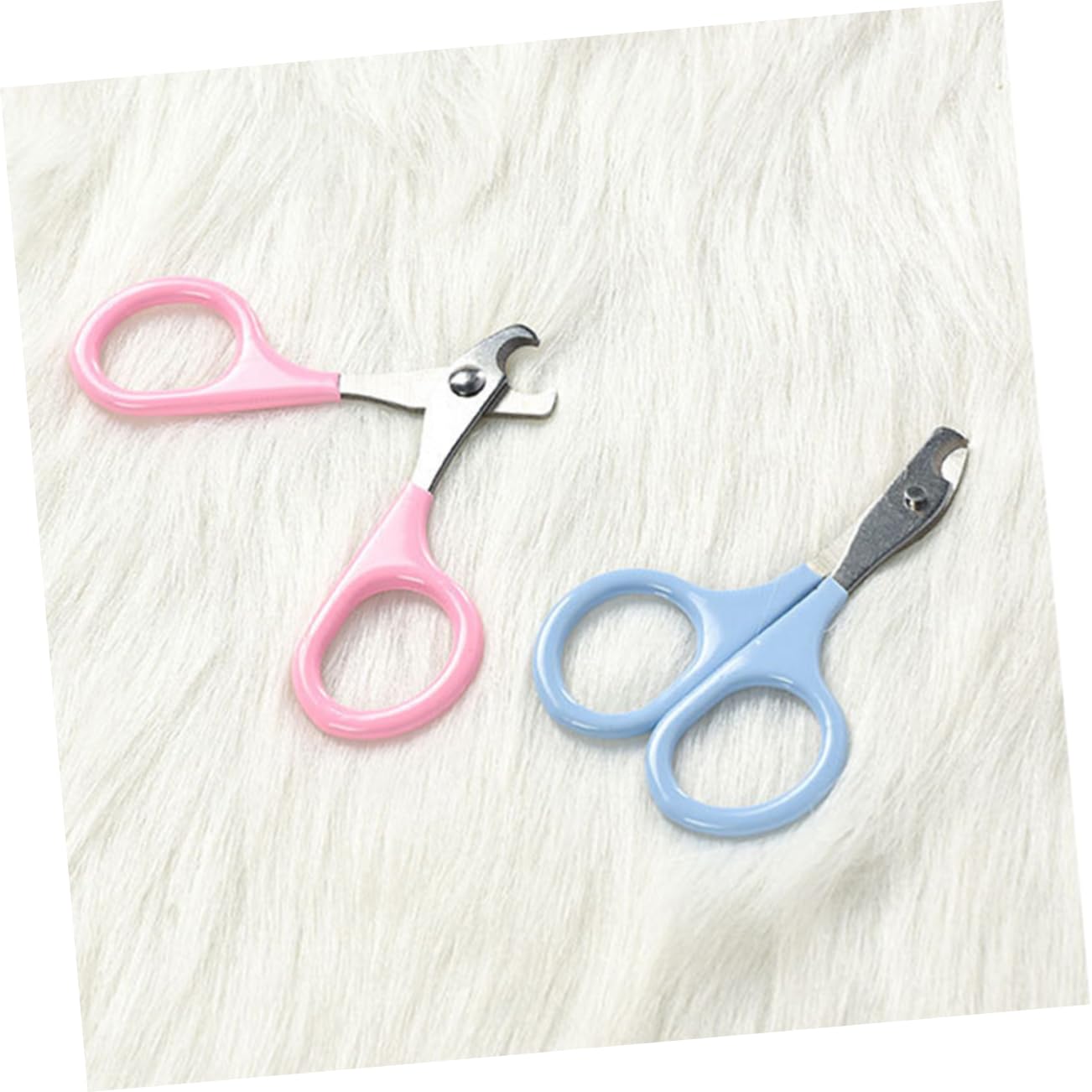Hemoton 2Pcs Stainless Steel Pet Nail Clippers for Dogs Cats Ergonomic Design with Safety Guard Durable Nail Cutting Tools Blue Pink Essential Grooming Supplies