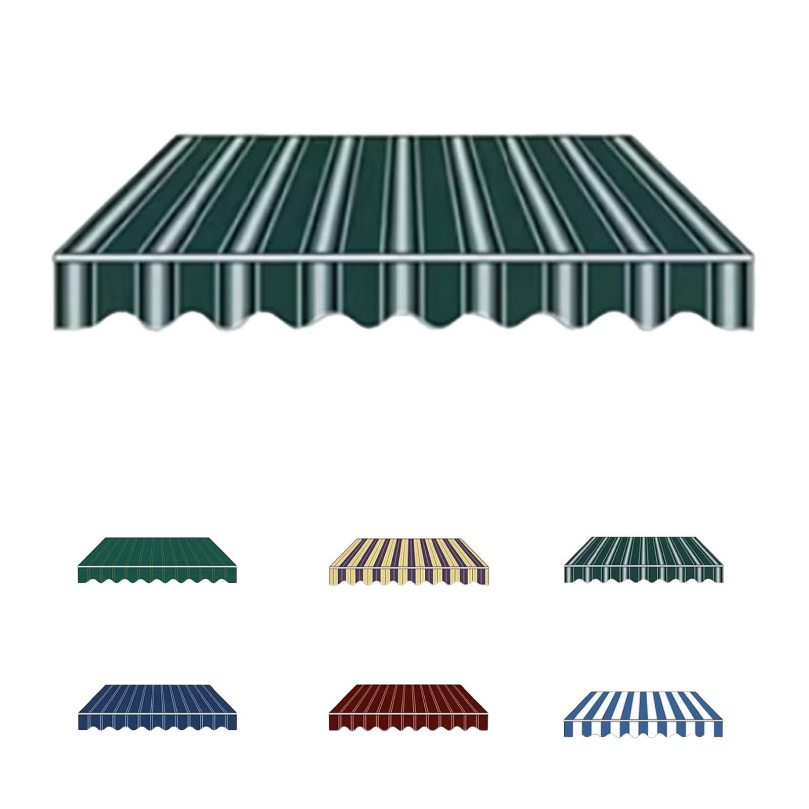 Impermeabile & FadeResint, tessuto di ricambio manuale per tettoie da esterni, porte, portici, 6.6x5ft / 2 x 1,5 m
