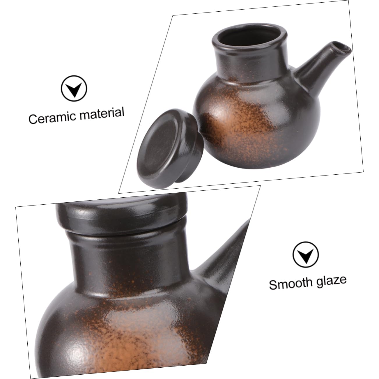 Butelka na ocet olejowy, 2 szt. Ceramiczny sos Garnek na ocet Ceramiczne butelki na olej Ceramiczny ocet w płynie Bar Butelki do nalewania soku Pojemniki na sosy sałatkowe Butelka na sos przyprawowy O