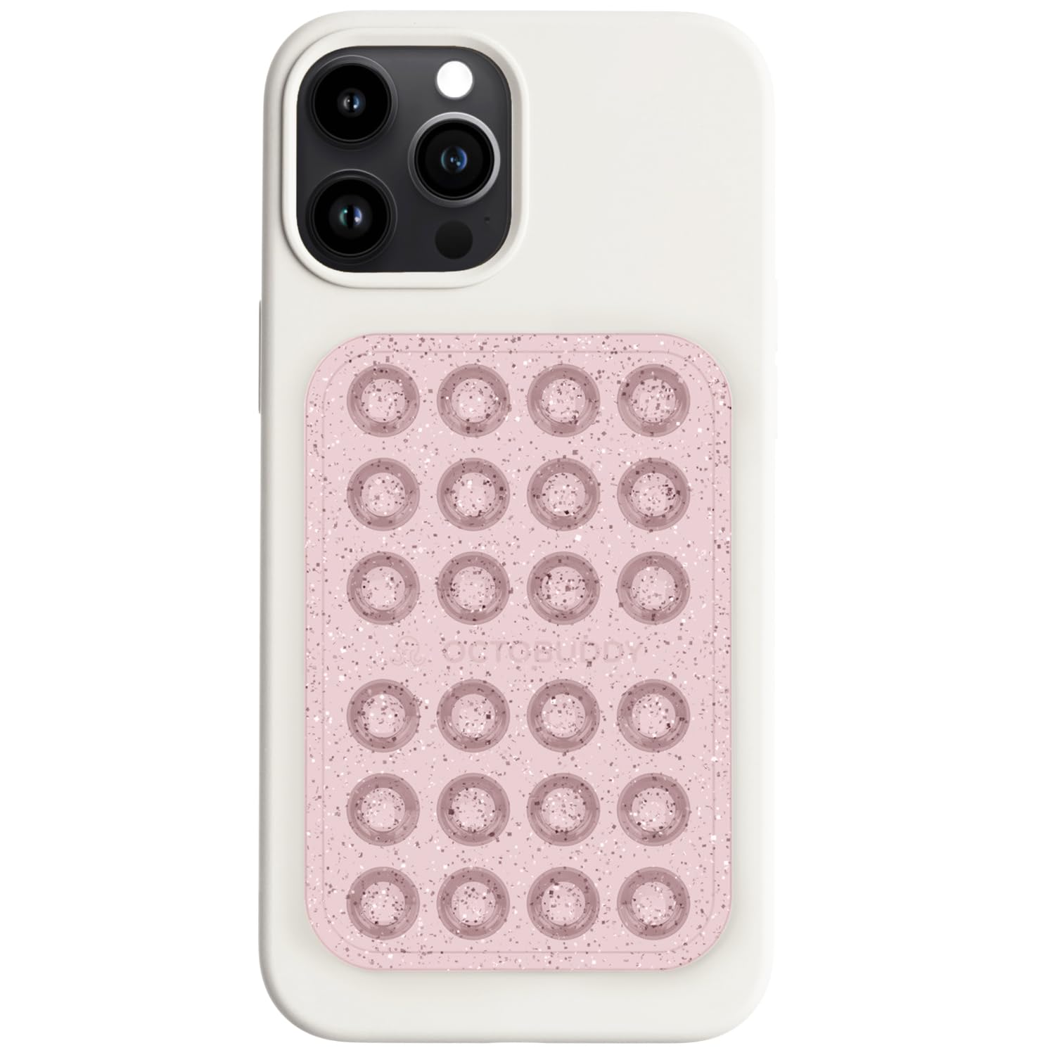 OCTOBUDDY Diamonds - Silicone Suction Phone Case Adhesive Mount - Hands-Free Grip with 24 Suction Cups for Videos & Selfies - 2.6" x 3.9", Pink Star
