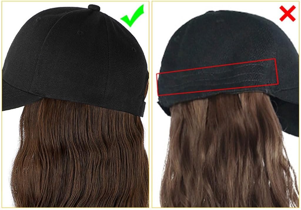 Wig Cap Wig Cap Fashionable Natural Peaked Cap Women's Long Curly Wig Cap Realistic Wig Cap Adjustable Wig Cap Hair Extension Cap(C)
