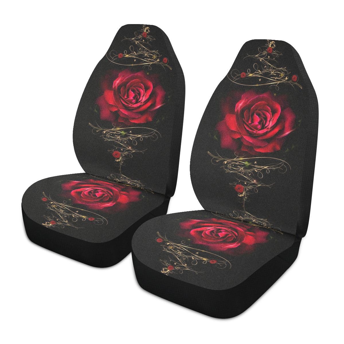 Photo 1 of LONSANT Red Rose Car Seat Covers (Set of 2)