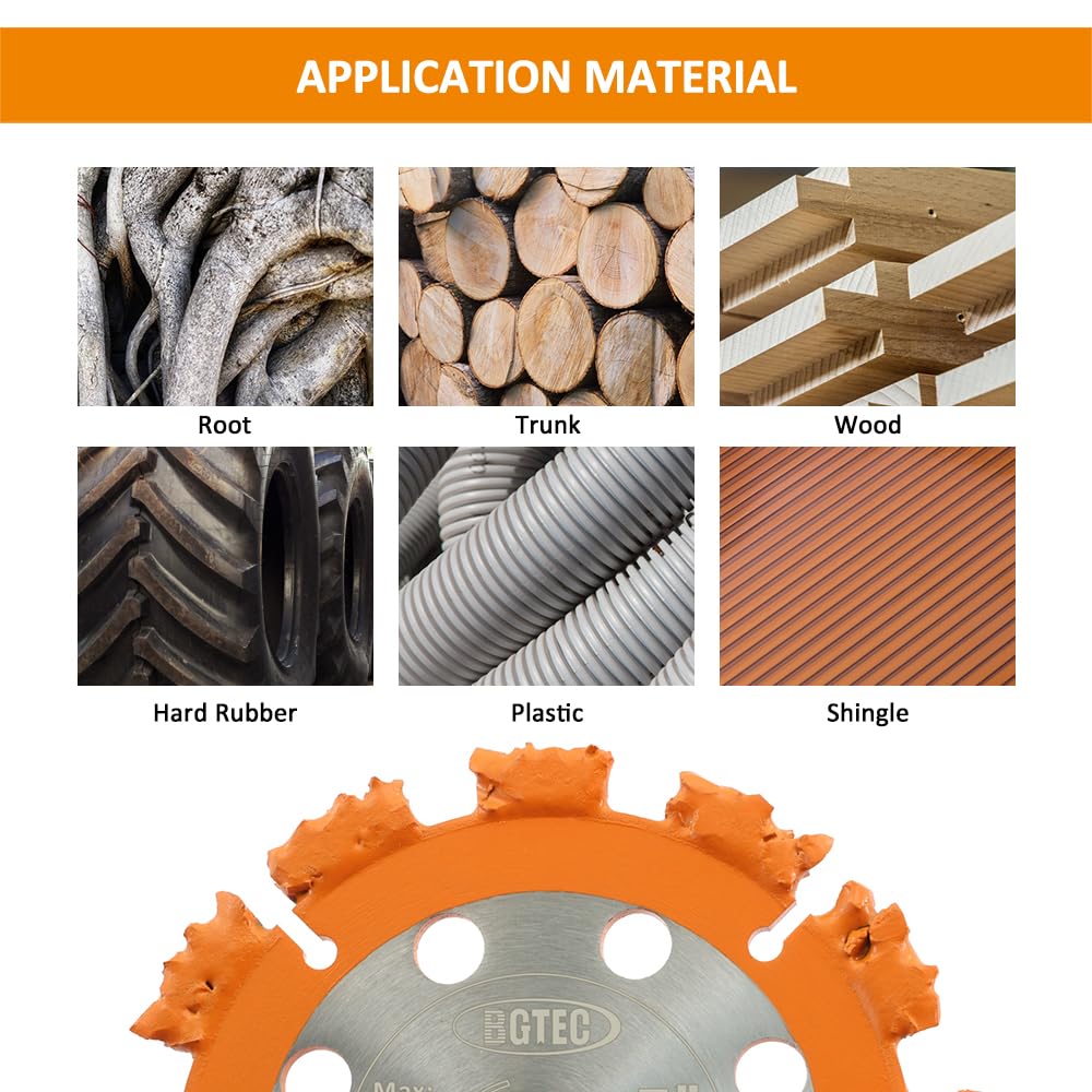 Wood Cutting Disc 5"/125 mm - BGTEC Carbide saw blade for Tree Root,Trunk,Wood,Hard Rubber,Plastic, Orange - Image 3