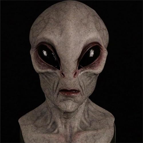 Miniatura 9 de Máscara de alienígena OVNI realista en 3D, Scarry para Halloween, de látex visible, cubierta para la cabeza, novedad, accesorio para fiesta de