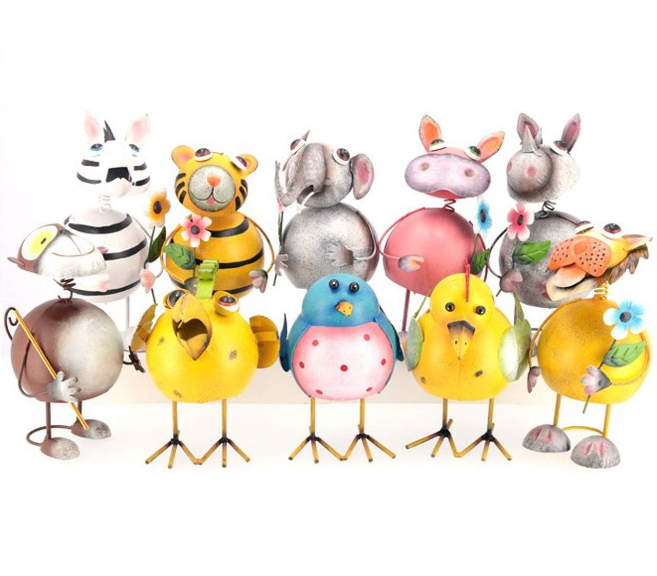 ブリキの置物 Amazon | ガーデニング おきもの セット 動物 置物 飾り ブリキ かざり