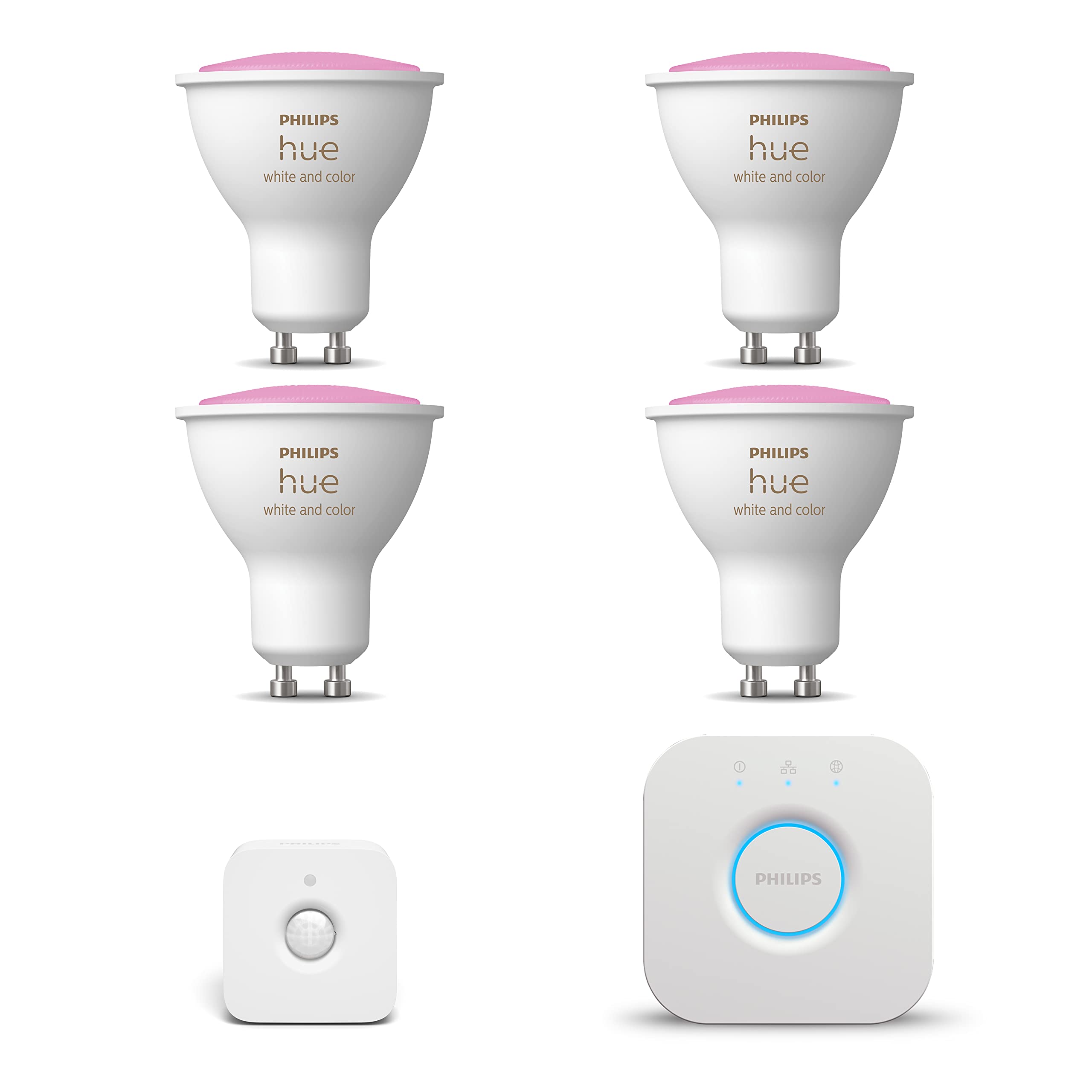 Philips Hue - Starterkit - 4x GU10 Spots - Weiß/Farbe